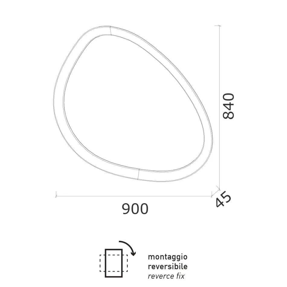 مرآة ذات شكل غير منتظم مع إضاءة خلفية مصنوعة في إيطاليا - رايد Viadurini