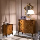 مرآة فاخرة الشكل بإطار من ورق الذهب، صنعت في إيطاليا - بريشوس Viadurini