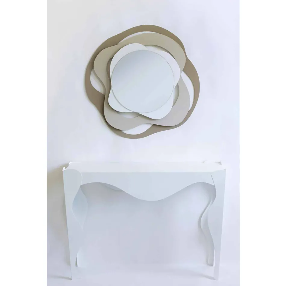 مرآة بتصميم عصري من الحديد ثلاثي الألوان، صنع في إيطاليا - جيرترود Viadurini