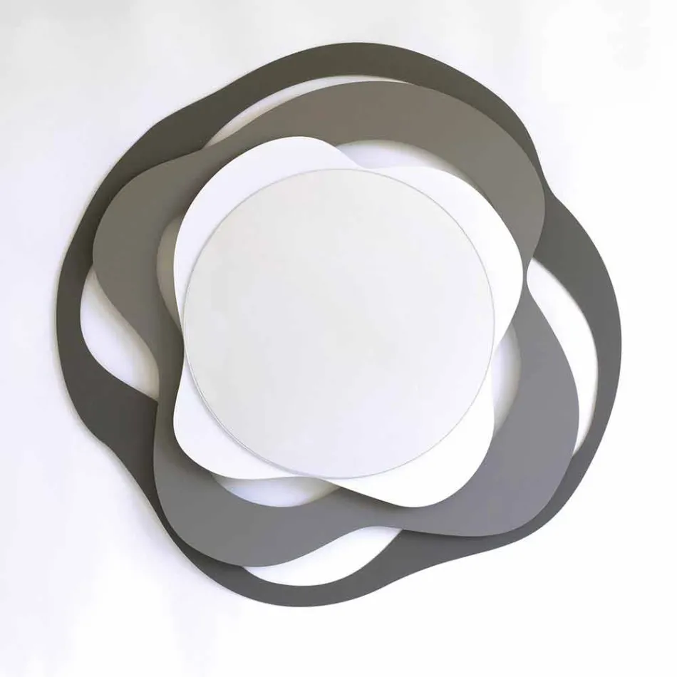 مرآة بتصميم عصري من الحديد ثلاثي الألوان، صنع في إيطاليا - جيرترود Viadurini