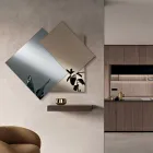 مرآة مصنوعة من 3 ألواح متداخلة، 2 برونزية و1 مدخنة - أرميدا Viadurini