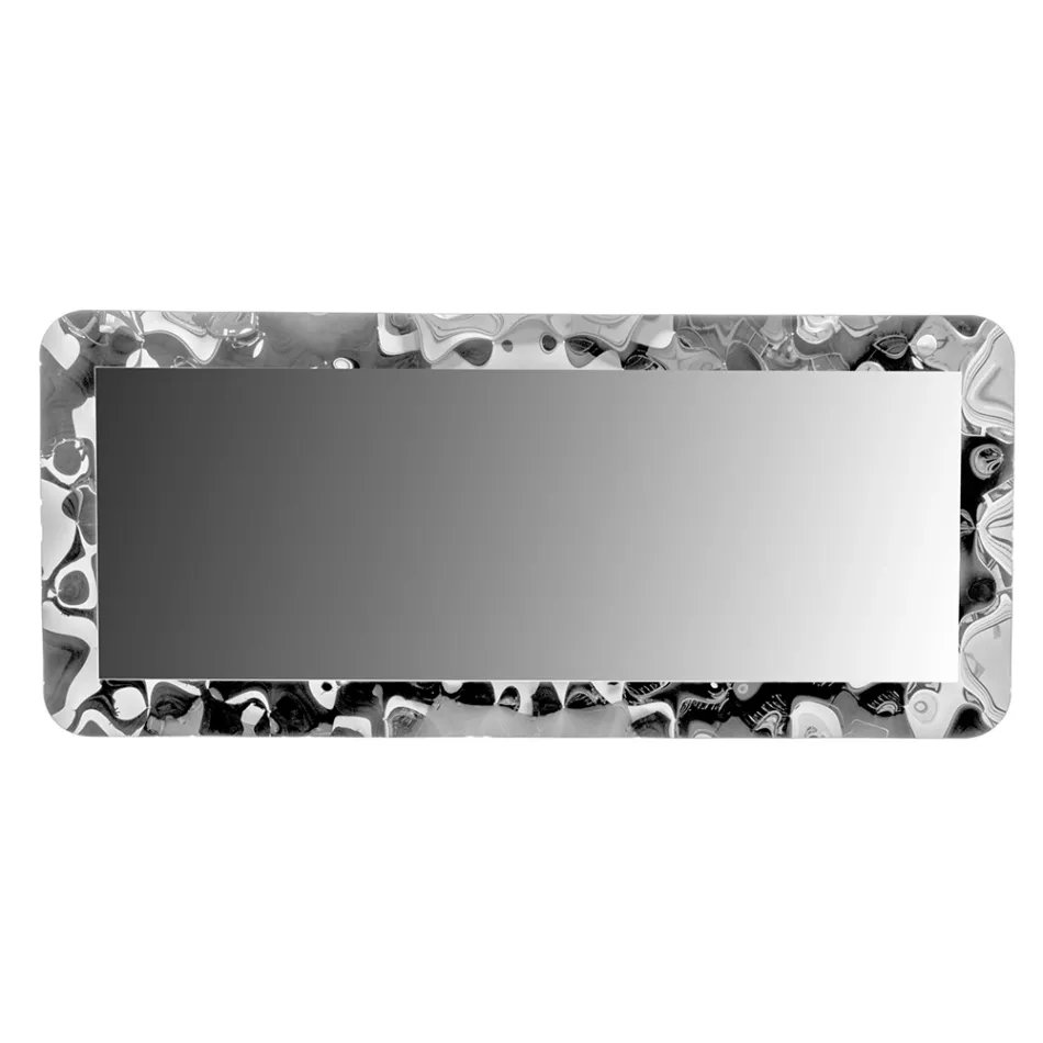 مرآة زجاجية منحنية بتأثير سائل وإضاءة خلفية - إكسلسيور Viadurini