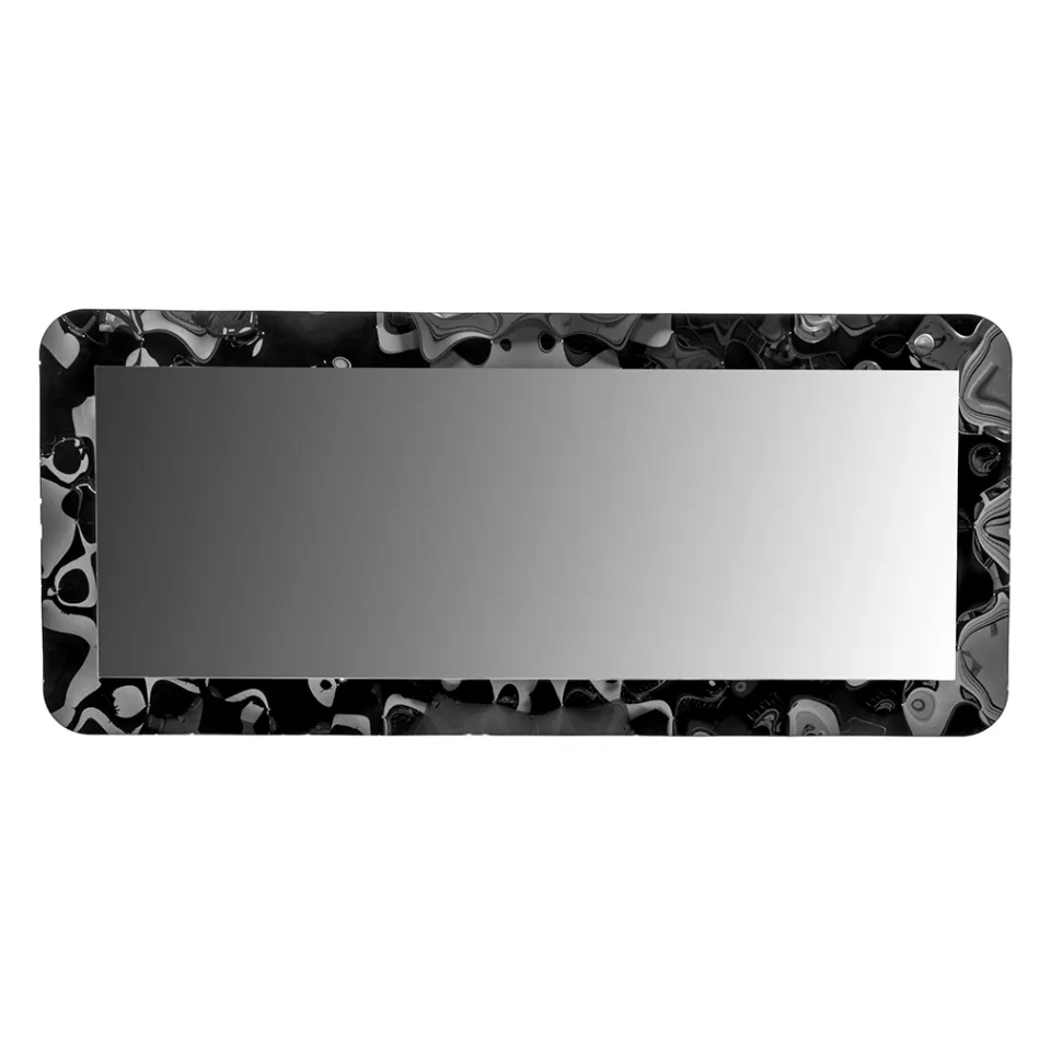 مرآة زجاجية منحنية بتأثير سائل وإضاءة خلفية - إكسلسيور Viadurini