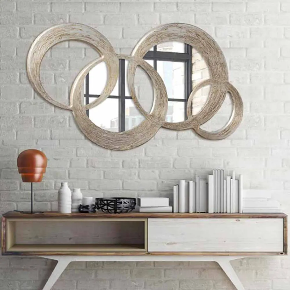 مرآة من مادة MDF مطلية بورق فضي من مادة Ball Viadurini