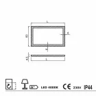 مرآة معاصرة بحواف من الزجاج الساتان، وإضاءة LED، Ady Viadurini