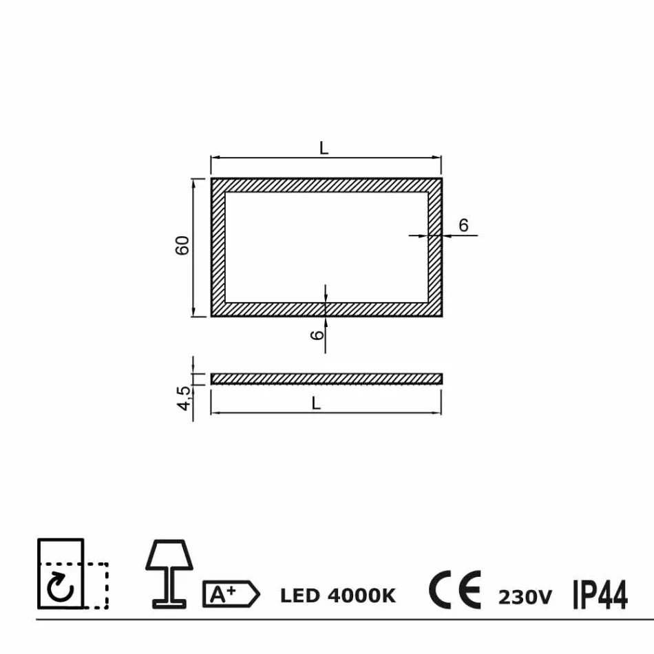 مرآة معاصرة بحواف من الزجاج الساتان، وإضاءة LED، Ady Viadurini