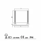 مرآة حمام عصرية مع أضواء LED، الطول 1200 × الارتفاع 900 مم، أجاتا Viadurini