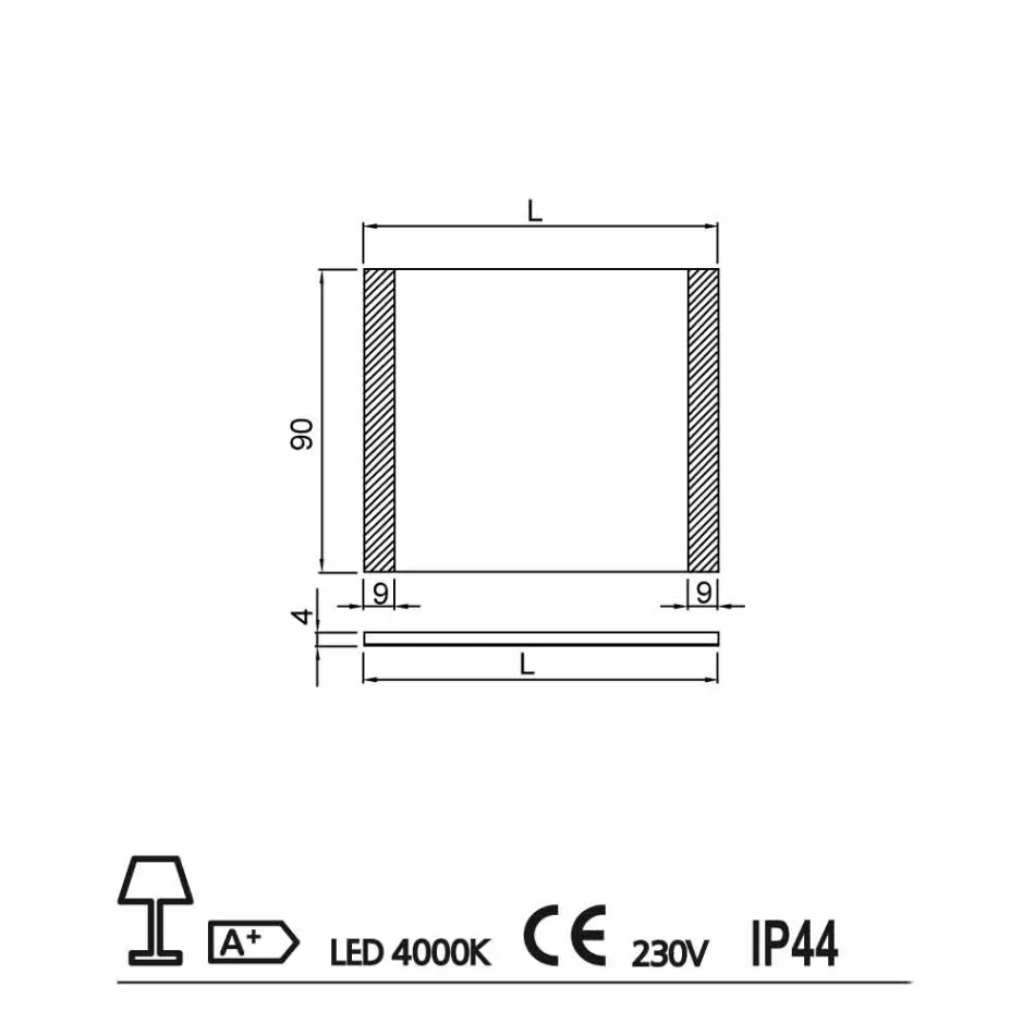 مرآة حمام عصرية مع أضواء LED، الطول 1200 × الارتفاع 900 مم، أجاتا Viadurini