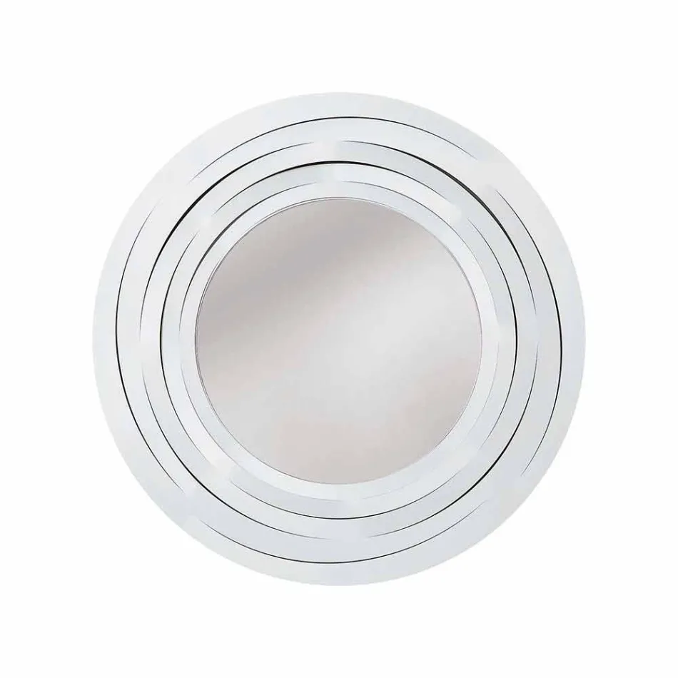 مرآة حائط دائرية حديثة من الحديد الملون، صنع في إيطاليا - أوريجانو Viadurini