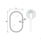 مرآة بيضاوية بإطار معدني وأضواء مصنوعة في إيطاليا - موزارت Viadurini