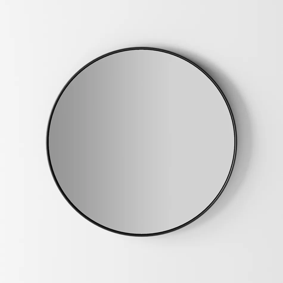 مرآة حائط بإضاءة خلفية وإطار أسود، صنع في إيطاليا - ريفليسي Viadurini