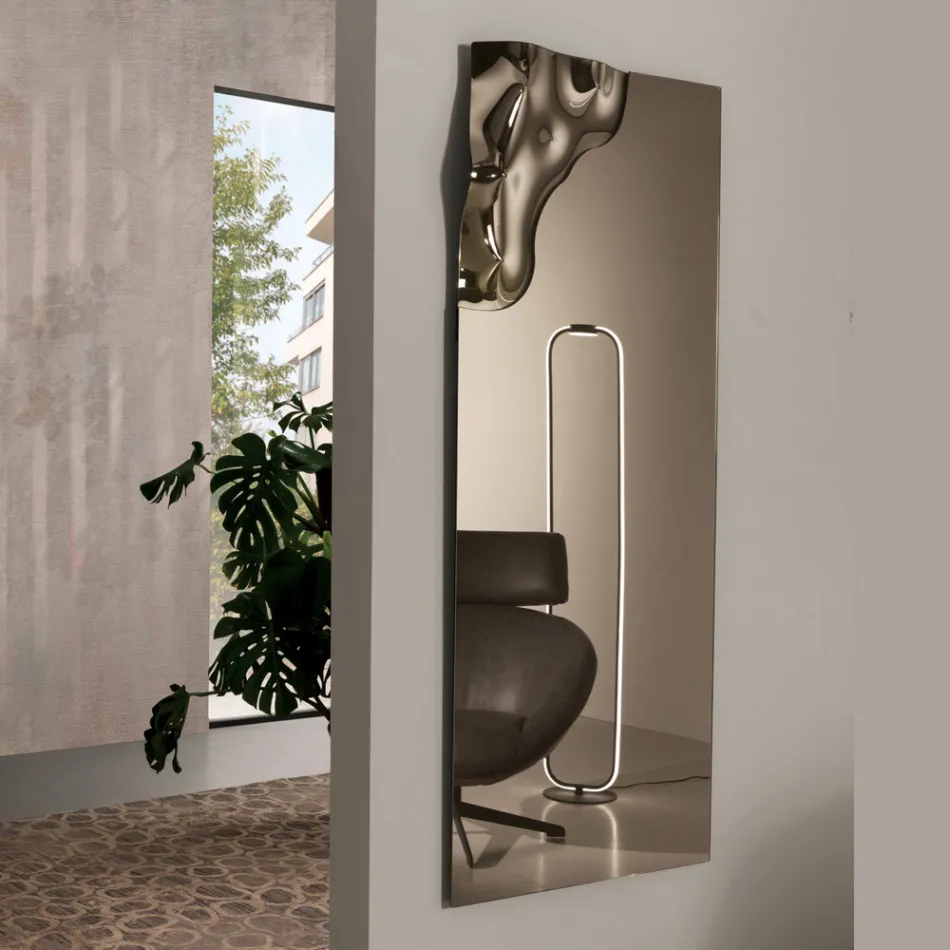 مرآة مستطيلة بزاوية من الزجاج المدمج، صنع في إيطاليا - أديليندا Viadurini