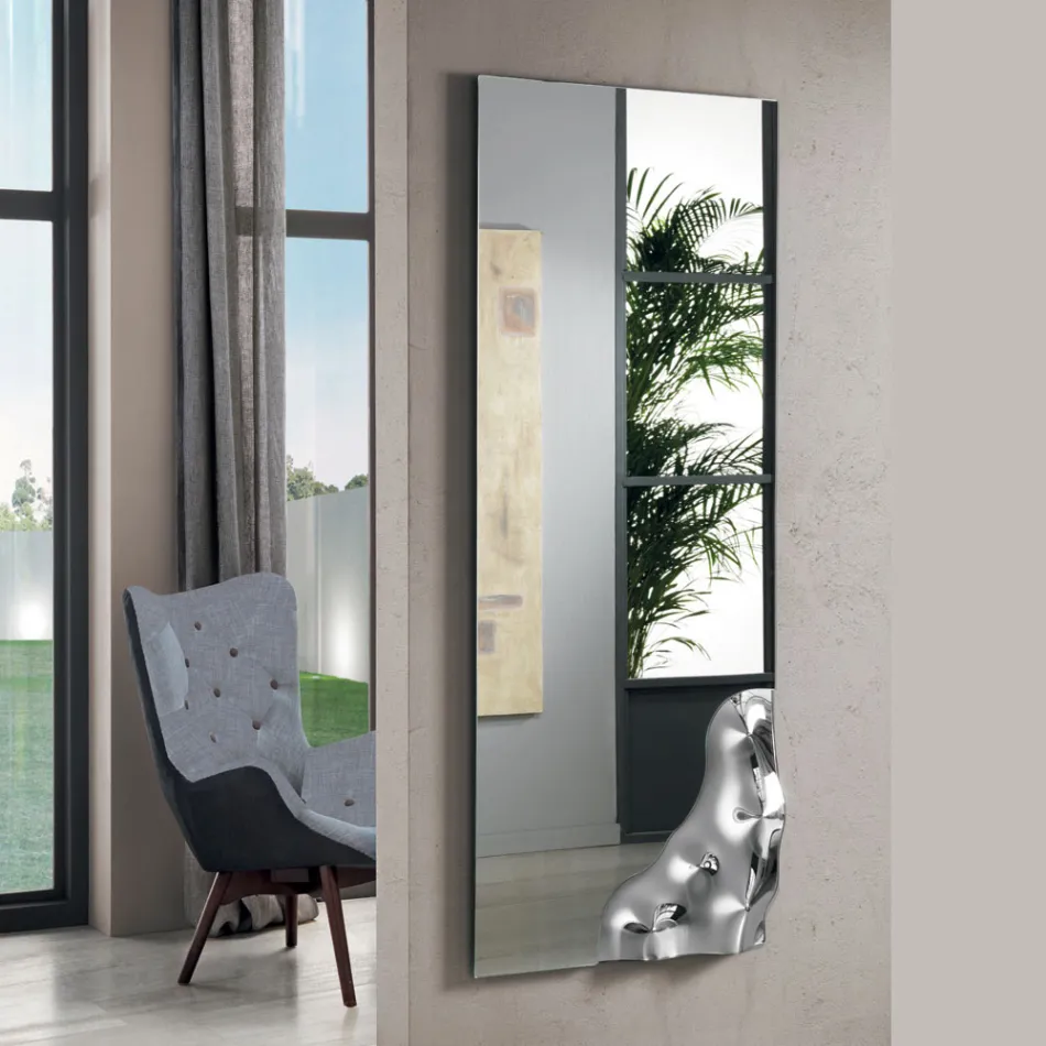 مرآة مستطيلة بزاوية من الزجاج المدمج، صنع في إيطاليا - أديليندا Viadurini