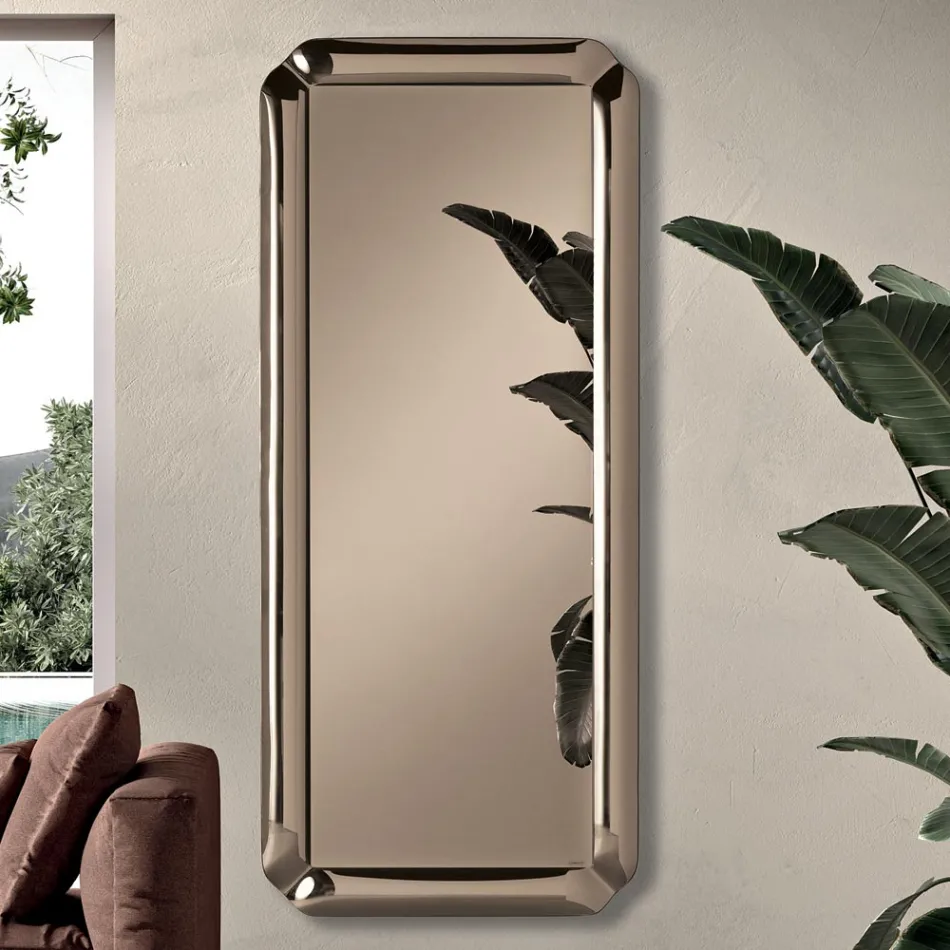 مرآة مستطيلة بإطار من الكريستال المصبوب، صنع في إيطاليا - بيليندا Viadurini