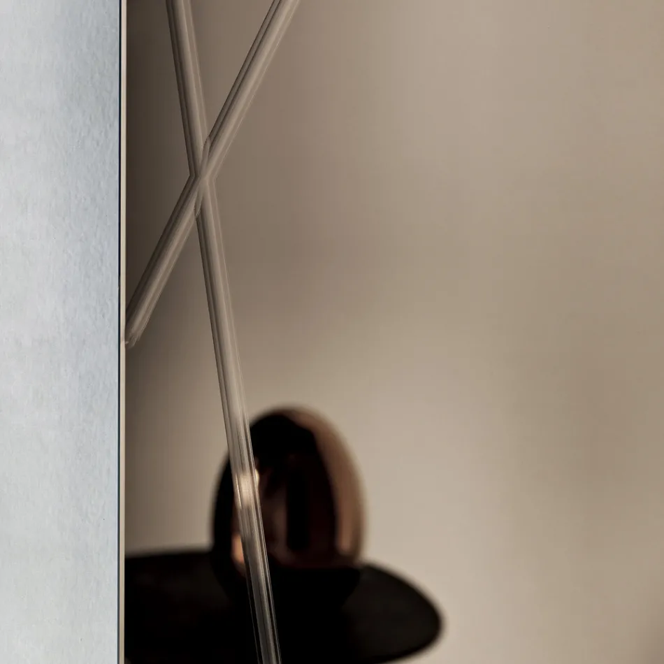 مرآة مستطيلة بنقوش ليزرية، صنع في إيطاليا - ألبرتا Viadurini