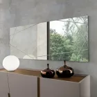 مرآة مستطيلة بنقوش ليزرية، صنع في إيطاليا - ألبرتا Viadurini