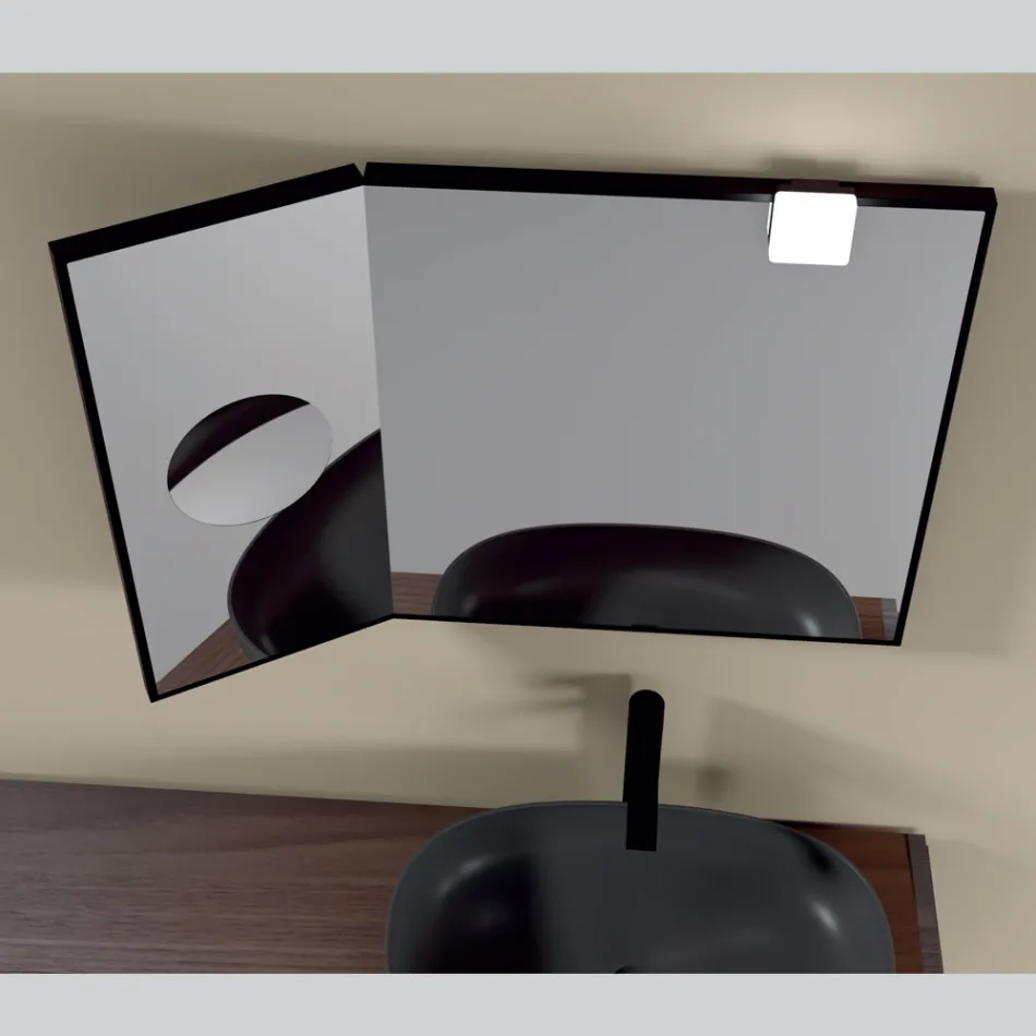 مرآة خشبية مستطيلة ومرآة مكبرة مصنوعة في إيطاليا - كوري Viadurini