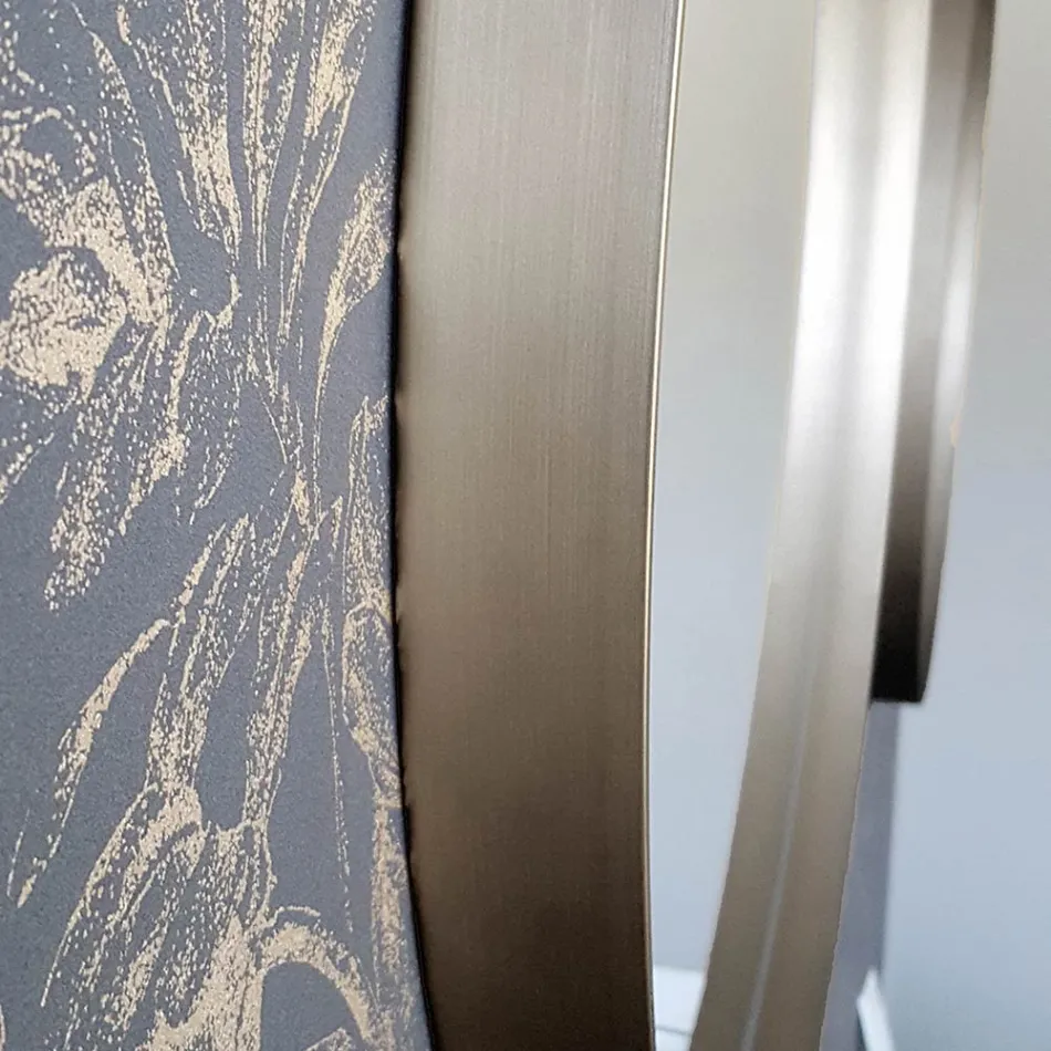 مرآة حائط دائرية بإطار برونزي أو أسود أو بلاتيني أو نحاسي - رينجا Viadurini