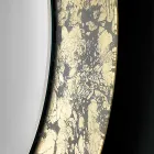 مرآة دائرية بإطار زجاجي مزخرف بأوراق الشجر، صنع في إيطاليا - أليسو Viadurini