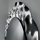 مرآة دائرية بإطار زجاجي مموج، صنع في إيطاليا - أديلما Viadurini