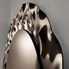 مرآة دائرية بإطار زجاجي مموج، صنع في إيطاليا - أديلما Viadurini