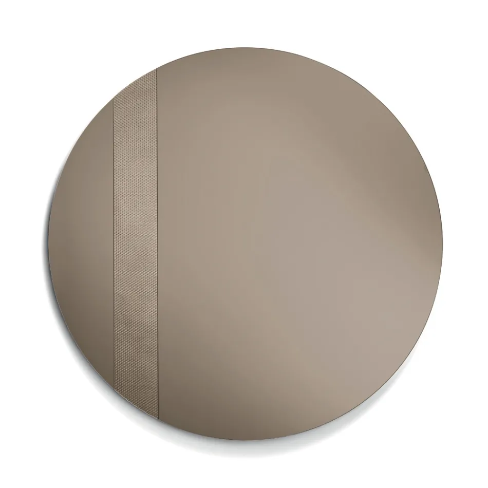 مرآة دائرية بشبكة داخلية، صنع في إيطاليا - بريجيتا Viadurini