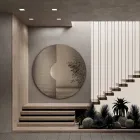 مرآة حائط دائرية بشبكة داخلية، صنع في إيطاليا - أنابيلا Viadurini