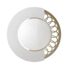 مرآة دائرية من الحديد مع زخرفة جانبية مصنوعة في إيطاليا - قفل Viadurini
