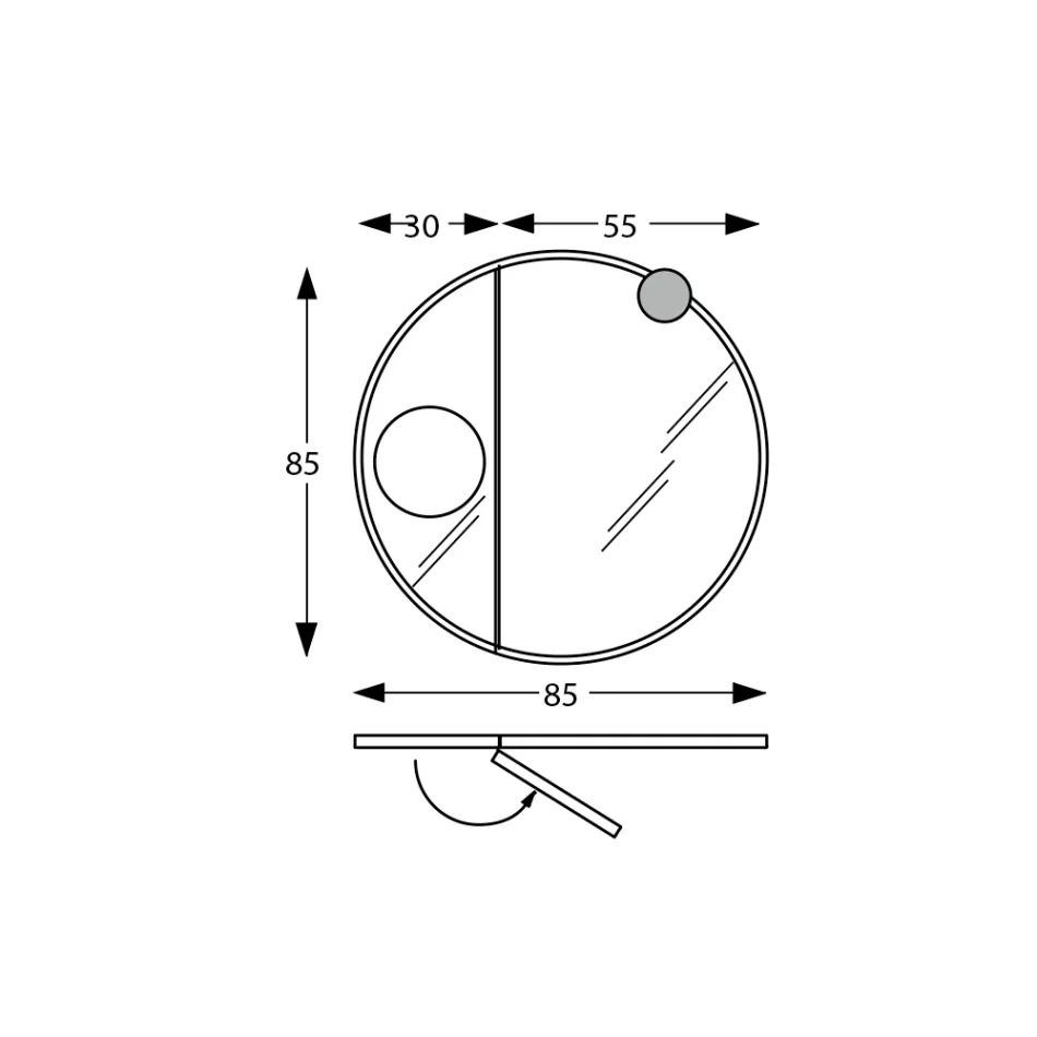 مرآة خشبية مستديرة ومرآة مكبرة مصنوعة في إيطاليا - ماري Viadurini