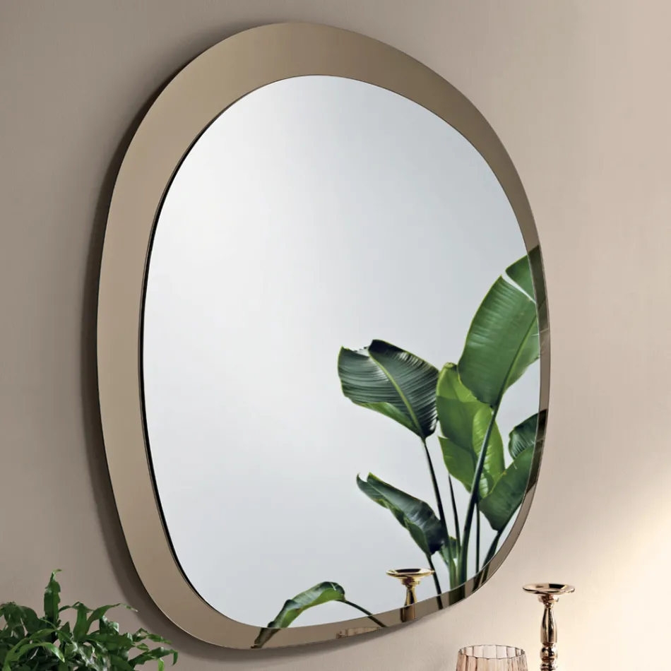 مرآة مصممة بشكل مميز مصنوعة من لوحين زجاجيين متداخلين، صنع في إيطاليا - أليدا Viadurini