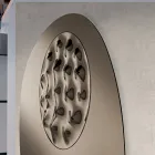 مرآة مصممة بشكل مميز مع حشوة زجاجية مموجة، صنع في إيطاليا - أدالبرتا Viadurini