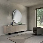 مرآة على شكل أبيجيل بإطار نصف دائري من الزجاج المدمج، صنع في إيطاليا Viadurini