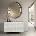 مرآة على شكل أبيجيل بإطار نصف دائري من الزجاج المدمج، صنع في إيطاليا Viadurini