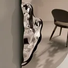 مرآة مستطيلة الشكل مع حشوة زجاجية مموجة، صنع في إيطاليا - أديلاسيا Viadurini