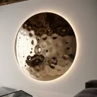 مرآة حائط دائرية من كليا مصنوعة من الزجاج المطروق، صنع في إيطاليا Viadurini