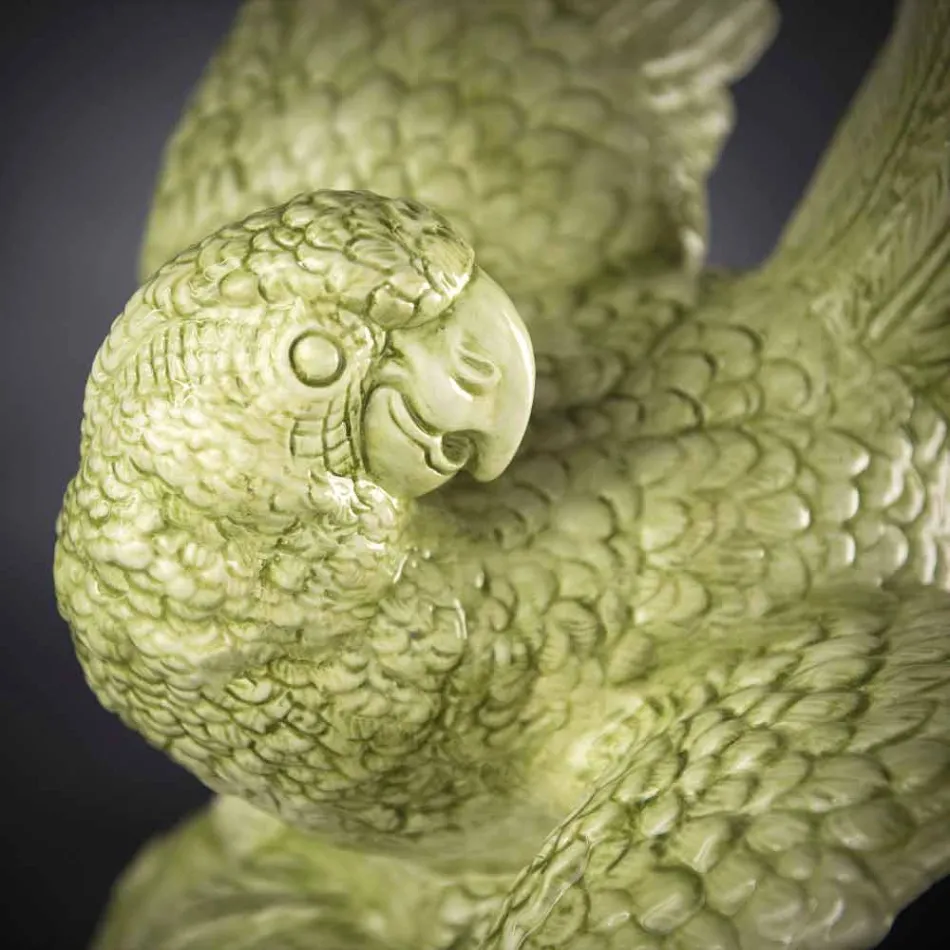 تمثال خزفي على شكل ببغاء مصنوع يدويًا في إيطاليا - باجالو Viadurini