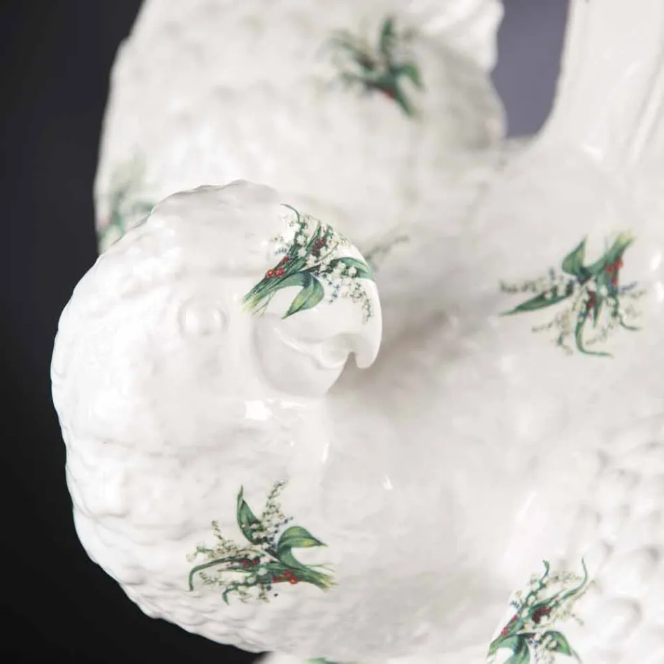 تمثال خزفي على شكل ببغاء مصنوع يدويًا في إيطاليا - باجالو Viadurini