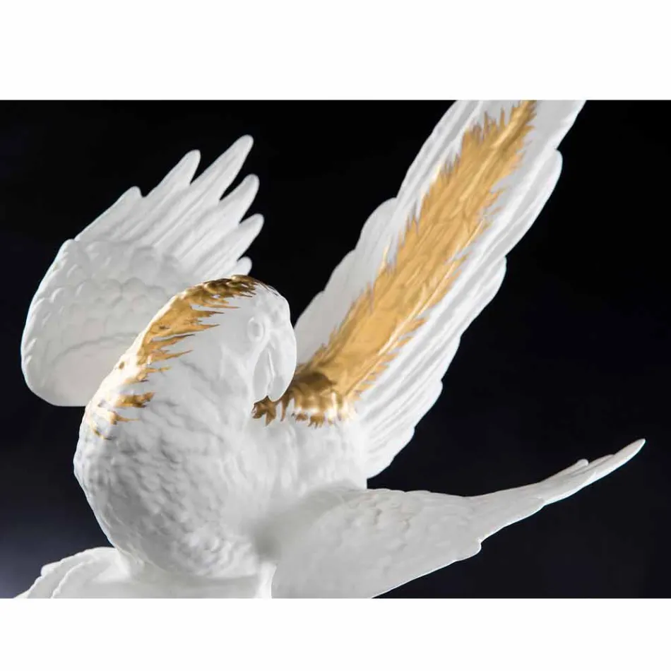 تمثال خزفي على شكل ببغاء مصنوع يدويًا في إيطاليا - باجالو Viadurini