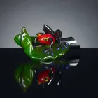 تمثال زخرفي على شكل ضفدع على ورقة زجاجية صنع في إيطاليا - ورقة Viadurini