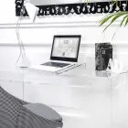 حامل كمبيوتر محمول بتصميم من زجاج شبكي شفاف أو مدخن - قطعتان - نردينو Viadurini