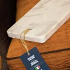 لوح تقطيع مستطيل من رخام كارارا الأبيض، صنع في إيطاليا - ماشا Viadurini