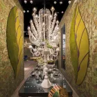 سجادة غرفة معيشة على شكل ورقة شجر من الصوف المنسوج يدويًا، مصنوعة في إيطاليا - أسينو Viadurini