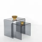 طاولات تصميم من زجاج شبكي ملون، منتج في إيطاليا، سبينوسو Viadurini