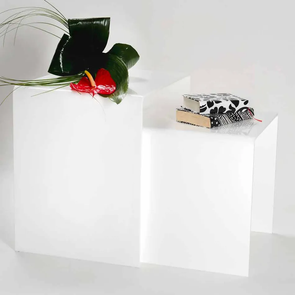 طاولات تصميم من زجاج شبكي ملون، منتج في إيطاليا، سبينوسو Viadurini