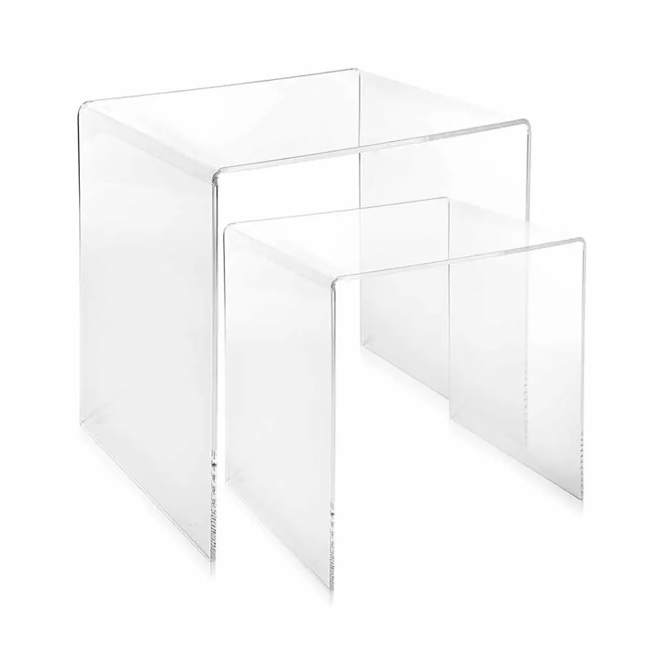 طاولات تصميم من زجاج شبكي ملون، منتج في إيطاليا، سبينوسو Viadurini