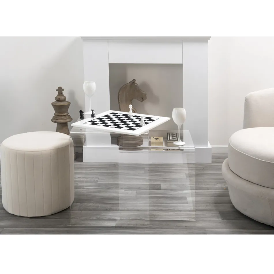 تصميم طاولات قهوة من زجاج شبكي ملون، منتج في إيطاليا، سبينوسو Viadurini