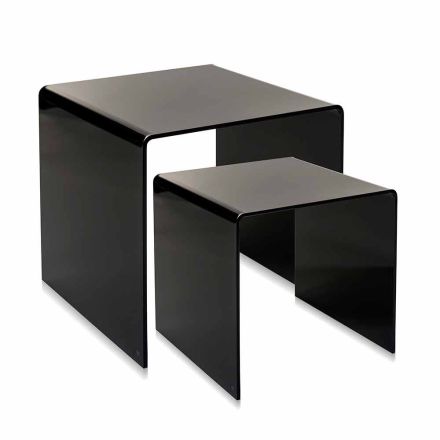 طاولات تصميم من زجاج شبكي ملون، منتج في إيطاليا، سبينوسو Viadurini