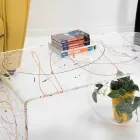 طاولة جسرية حديثة من زجاج شبكي مصنوعة في إيطاليا، بولي Viadurini