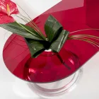 طاولة جسرية حديثة من زجاج شبكي مصنوعة في إيطاليا، بولي Viadurini