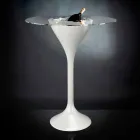 طاولة قهوة عالية من الزجاج والبولي إيثيلين مع حامل زجاجة، صنع في إيطاليا - كراكوف Viadurini